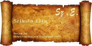 Szikula Ella névjegykártya